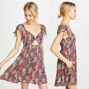 Free People “Miss Right” Floral Skater Mini Dress